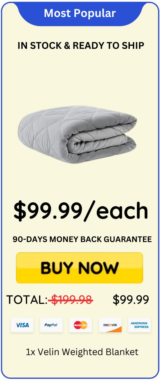 Velin Weighted Blanket offer price 